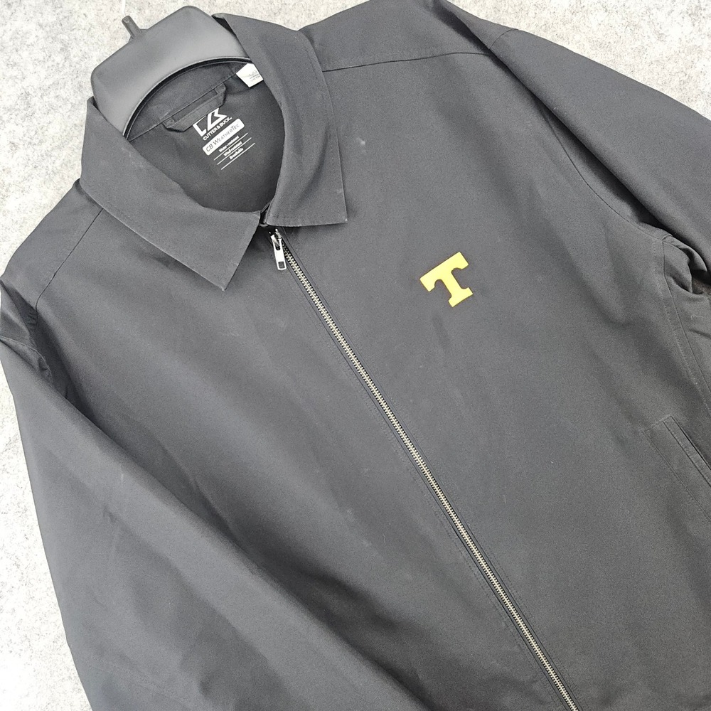 Cutter & Buck Jacket Men's Large Black Tennessee Volunteers WeatherTec SPOTS